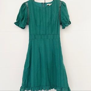 Lulus Emerald Green Ruffle Trim Dress size XS
